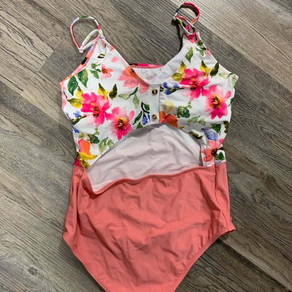 NWT Coral Reef Swim The Sailor, pink floral/watermelon sz M - Picture 3 of 5